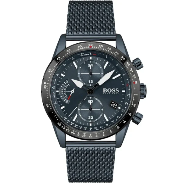 Męski zegarek Hugo Boss Pilot Edition 1513887 z kopertą z niebieskiej stali o średnicy 44 mm – zdjęcie główne