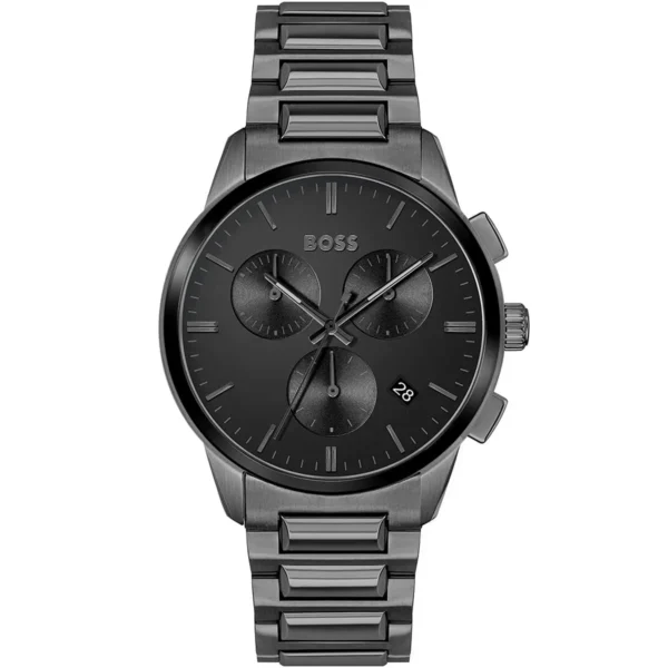 Męski zegarek Hugo Boss Dapper 1513929 ze stalą grafitową kopertą o średnicy 43 mm – zdjęcie główne