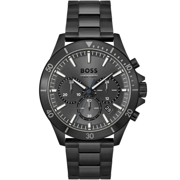 Męski zegarek Hugo Boss Troper 1514058 z czarną stalową kopertą Ø44 mm – zdjęcie główne