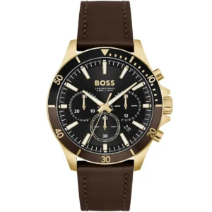 Męski zegarek Hugo Boss Troper 1514100 z PVD złotą kopertą Ø45 mm – zdjęcie główne