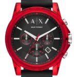 Męski chronograf AX1338 Armani Exchange z czerwoną kopertą