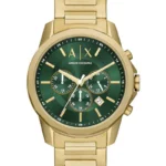 Męski chronograf AX1746 Armani Exchange z zieloną tarczą