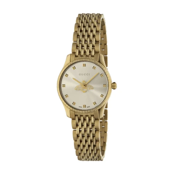 Zegarek damski Gucci G-Timeless YA1265021 złota bransoleta PVD i stalowa koperta Ø32 mm zdjęcie główne