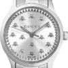 Zegarek damski Gucci G-Timeless YA1265031 srebrna tarcza z motywem pszczół i stalowa koperta Ø32 mm zdjęcie główne