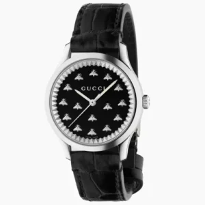Zegarek damski Gucci G-Timeless YA1265055 Multibee – czarna tarcza z onyksu i złote pszczoły