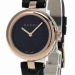 Zegarek damski Gucci Diamantissima YA141401 – wzór kratki Gucci, koperta PVD antracyt Ø32 mm