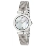 Zegarek damski Gucci Diamantissima YA141504 – biała masa perłowa i stalowa bransoleta Ø27 mm