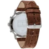 Niebieska tarcza zegarka Evan 1710393 z GMT na brązowym pasku 22 mm – zdjęcie 3