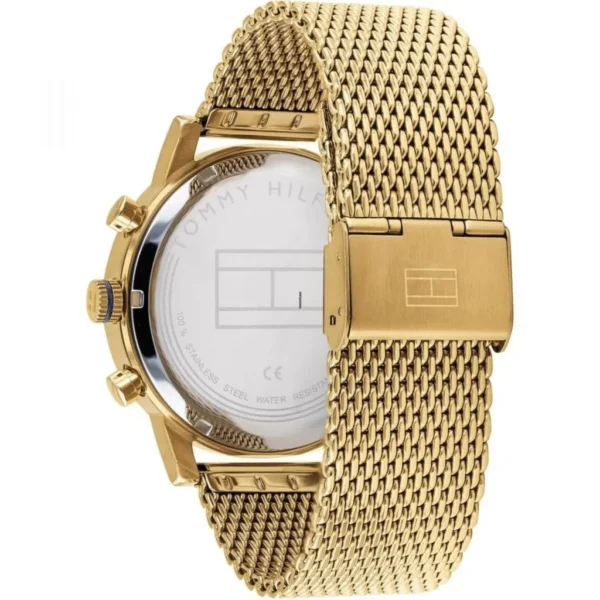 Biała tarcza chronografu 1710403 na złotej mesh bransolecie 22 mm – zdjęcie 2