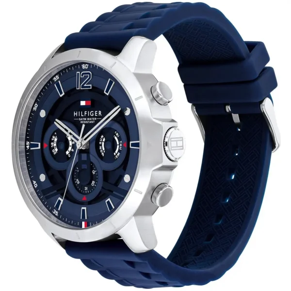 Granatowa tarcza Ø50 mm 1710489 z niebieskim silikonowym paskiem 24 mm – zdjęcie 2