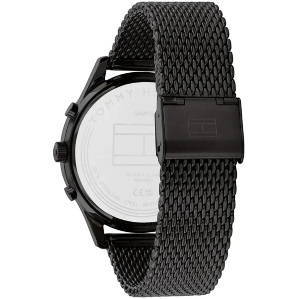 Czarna tarcza open-heart 1710505 ze stalową bransoletą mesh PVD 21 mm – zdjęcie 3