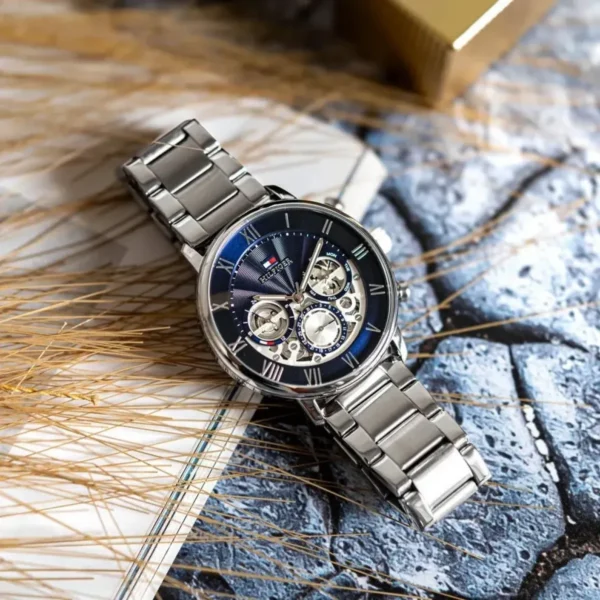 Granatowa tarcza open-heart 1710569 ze stalową bransoletą 22 mm – zdjęcie 13