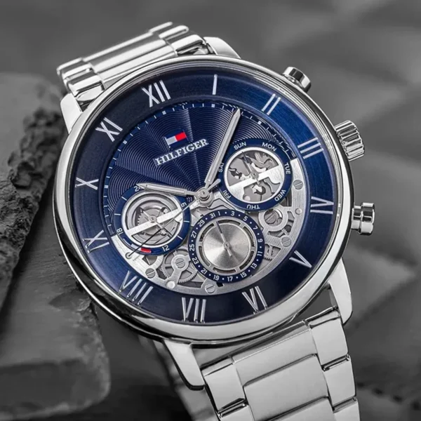 Granatowa tarcza open-heart 1710569 ze stalową bransoletą 22 mm – zdjęcie 14