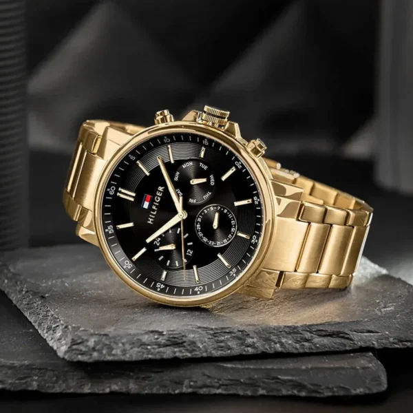 Czarna tarcza open-heart 1710589 z mesh bransoletą 22 mm – zdjęcie 11