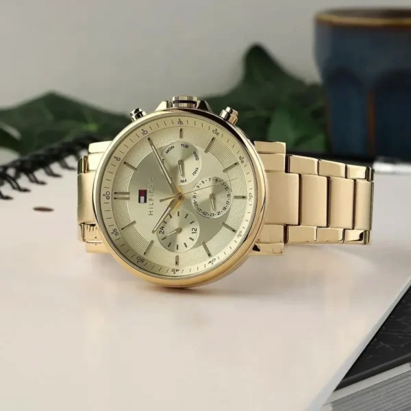 Niebieska tarcza Ø44 mm 1710611 z pozłacaną bransoletą 22 mm – zdjęcie 4