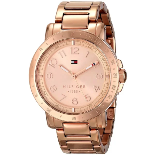 zegarek damski Tommy Hilfiger 1781396 różowe złoto biała tarcza bransoleta mesh – zdjęcie 2