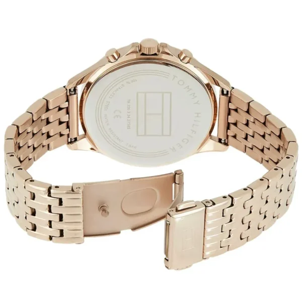 Srebrna tarcza z rzymskimi indeksami i mesh bransoletą rose gold – zdjęcie 2