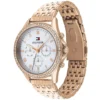 Srebrna tarcza z rzymskimi indeksami i mesh bransoletą rose gold – zdjęcie 3