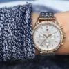 Srebrna tarcza z rzymskimi indeksami i mesh bransoletą rose gold – zdjęcie 4