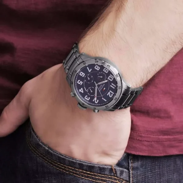 Zegarek męski Tommy Hilfiger Trent 1791053 niebieska perłowa tarcza bransoleta 316L – zdjęcie 3