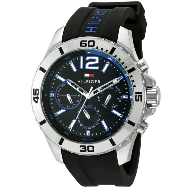 Zegarek męski Tommy Hilfiger 1791143 ceramiczny bezel perforowany pasek – zdjęcie 2