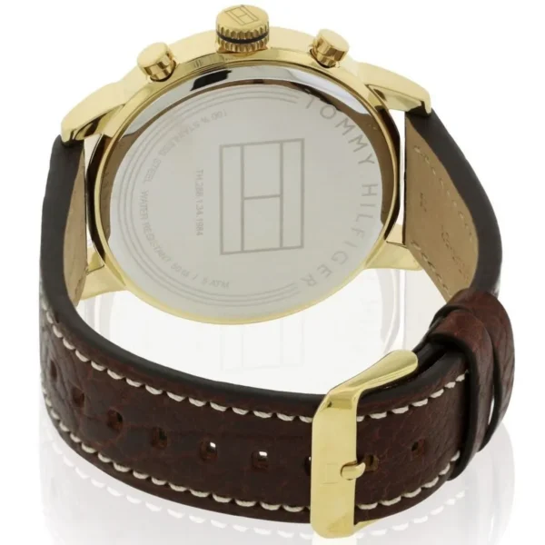 Zegarek męski Tommy Hilfiger Jake 1791231 pozłacana koperta brązowy pasek skórzany – zdjęcie 3