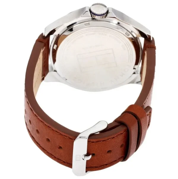 Niebieski skeleton z brązowym paskiem krokodyla – zdjęcie 3