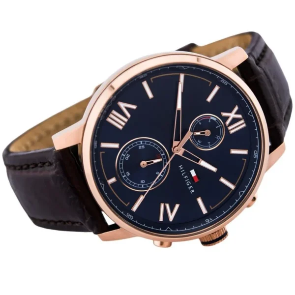 Zegarek męski Tommy Hilfiger 1791308 różowozłota koperta granatowa tarcza – zdjęcie 2