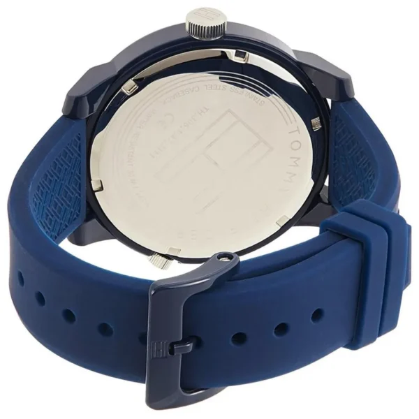 Zegarek męski Tommy Hilfiger Denim 1791325 granatowa tarcza pasek z tworzywa Dual Time – zdjęcie 2