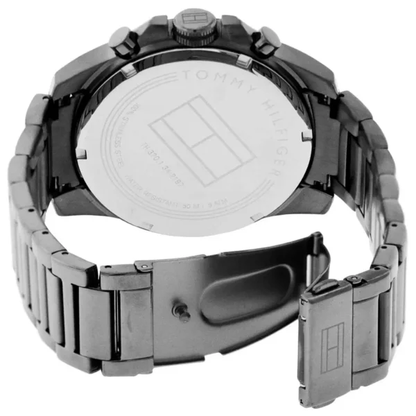Szara tarcza chronograf z mesh bransoletą – zdjęcie 3