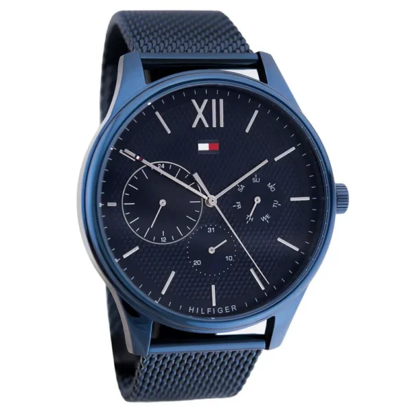 Zegarek męski Tommy Hilfiger Damon 1791421 granatowa tarcza brązowy pasek skórzany – zdjęcie 2