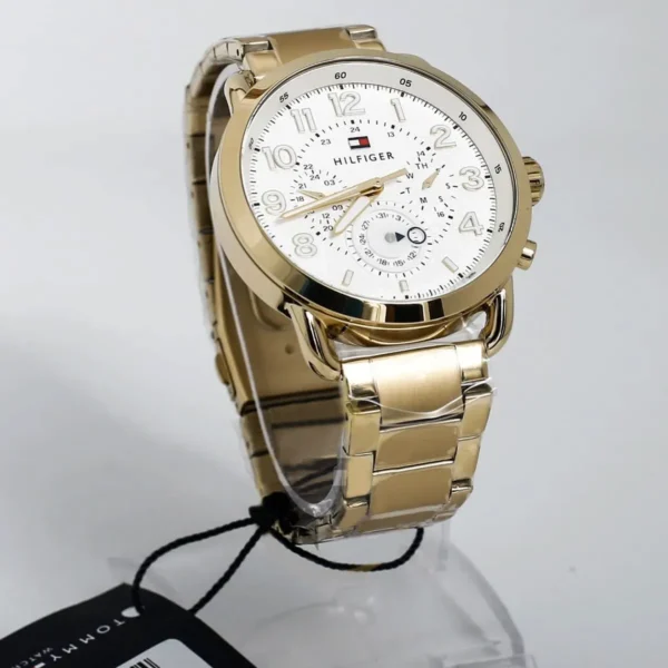 Złoty zegarek męski Tommy Hilfiger Briggs 1791455 Ø46 mm biała tarcza – zdjęcie 4