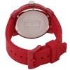 Zegarek męski Tommy Hilfiger Denim 1791480 czerwony pasek gumowy czarna tarcza – zdjęcie 2