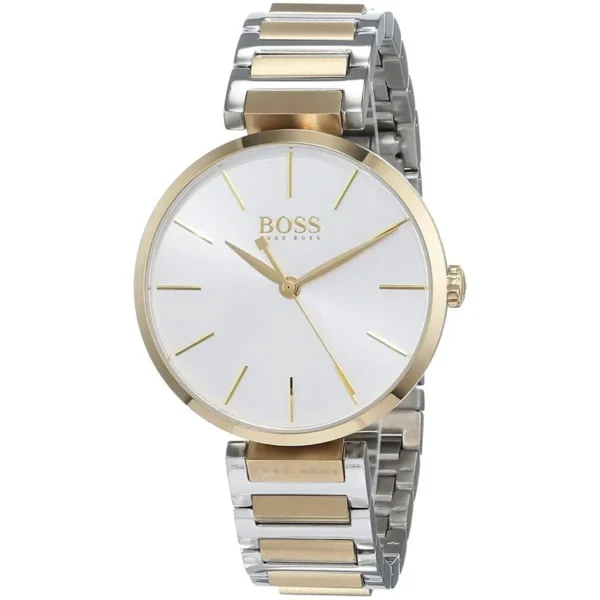 Elegancki damski zegarek Hugo Boss 1502417 z kopertą ze stali nierdzewnej PVD srebrno-złotej o średnicy 36mm – zdjęcie 2