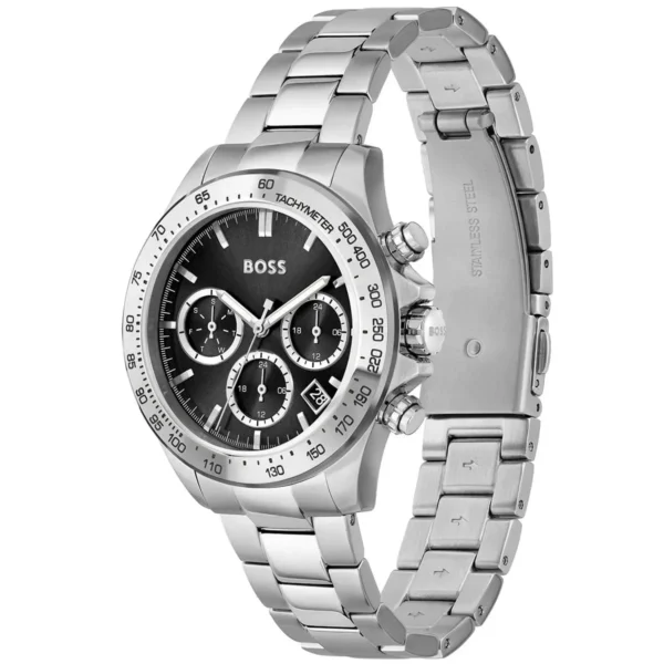 Multifunkcyjny sportowo-elegancki damski zegarek Hugo Boss Novia 1502614 z czarną tarczą z markerami – zdjęcie 2