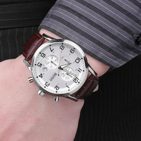 Klasyczny męski zegarek Hugo Boss 1512447 z kopertą ze stali nierdzewnej o średnicy 42mm – zdjęcie 3