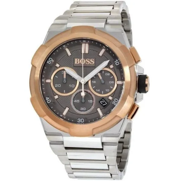 Męski zegarek Hugo Boss Supernova 1513362 z kopertą ze stali nierdzewnej o średnicy 45mm z bezelem w kolorze różowego złota – zdjęcie 2