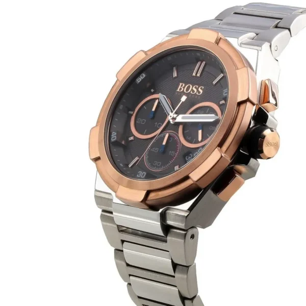 Męski zegarek Hugo Boss Supernova 1513362 z kopertą ze stali nierdzewnej o średnicy 45mm z bezelem w kolorze różowego złota – zdjęcie 3