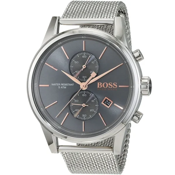 Męski zegarek Hugo Boss Jet Chronograph Mesh 1513440 z kopertą ze stali nierdzewnej o średnicy 40mm – zdjęcie 2