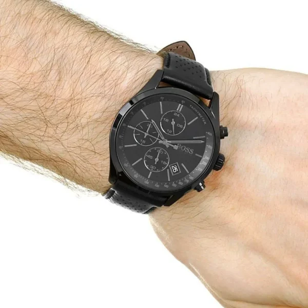 Męski zegarek Hugo Boss Grand Prix 1513474 z kopertą z czarnej stali nierdzewnej o średnicy 44mm – zdjęcie 3