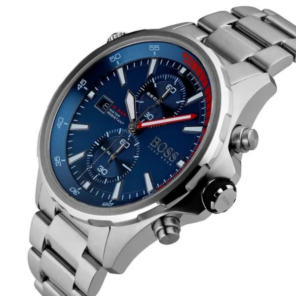 Męski zegarek Hugo Boss Globetrotter 1513823 ze stalową kopertą o średnicy 46mm – zdjęcie 3