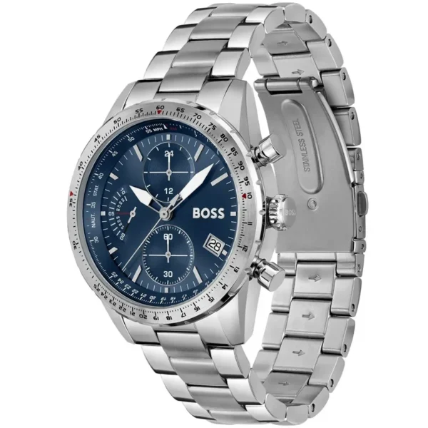 Męski zegarek Hugo Boss Pilot 1513850 ze stalową kopertą o średnicy 44mm – zdjęcie 2