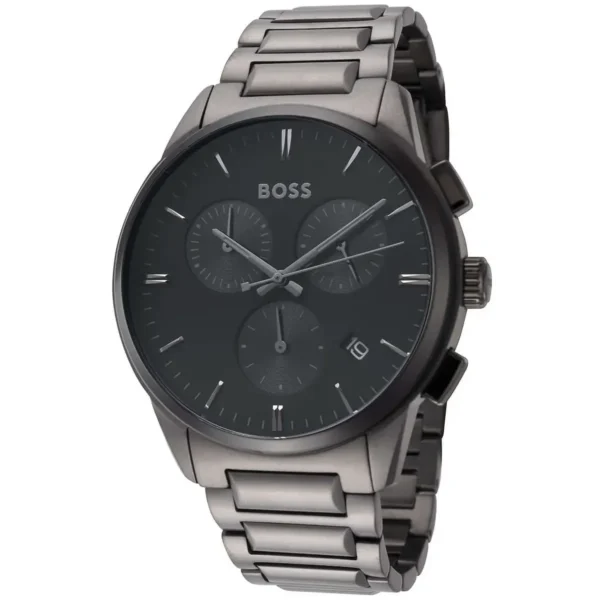 Męski zegarek Hugo Boss Dapper 1513929 ze stalą grafitową kopertą o średnicy 43 mm – zdjęcie 2