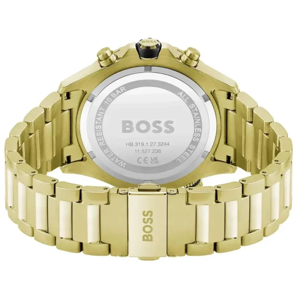 Męski zegarek Hugo Boss Globetrotter 1513932 z kopertą z PVD złota o średnicy 46 mm – zdjęcie 3