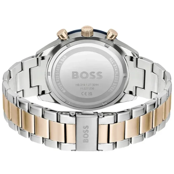 Męski zegarek Hugo Boss Santiago 1513937 z bicolor kopertą srebrno-różowego złota Ø44 mm – zdjęcie 3