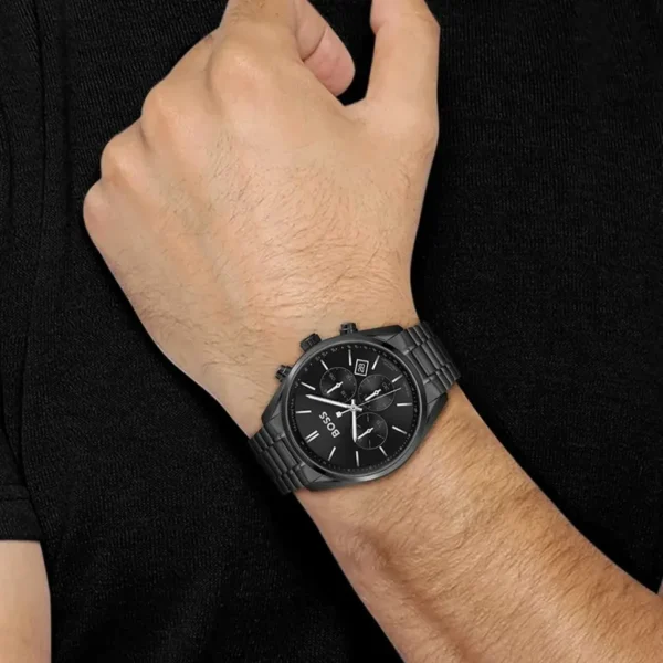 Męski zegarek Hugo Boss Champion 1513960 z czarną stalową kopertą Ø44 mm – zdjęcie 4
