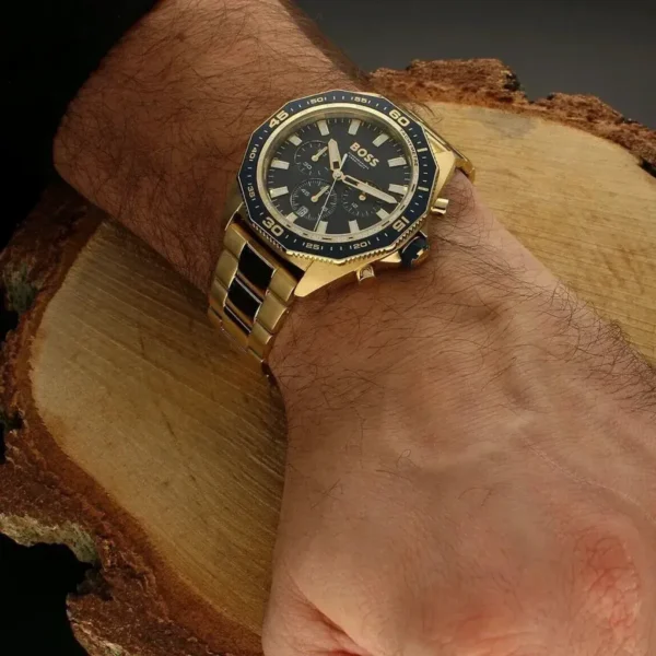 Męski zegarek Hugo Boss Energy 1513973 z PVD złotą kopertą Ø44 mm – zdjęcie 4