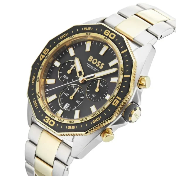 Męski zegarek Hugo Boss Energy 1513974 ze bicolor kopertą srebrno-złotą Ø44 mm – zdjęcie 4