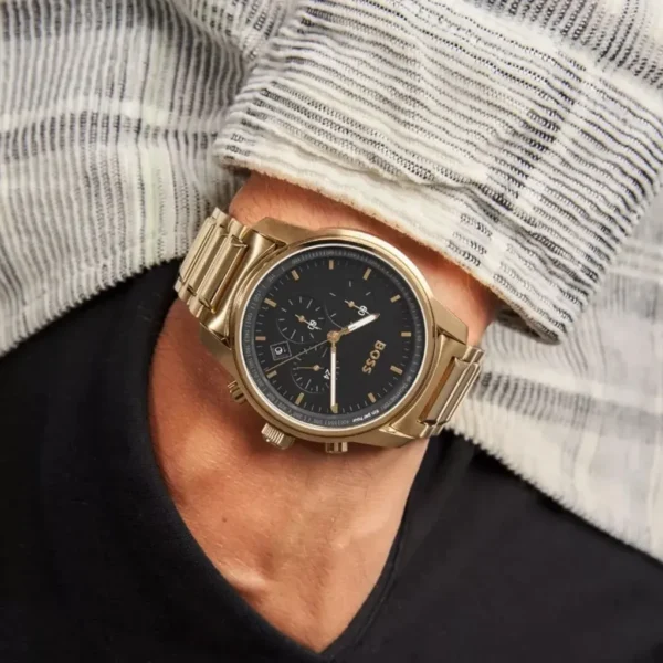 Męski zegarek Hugo Boss Trace 1514006 z kopertą z PVD złota Ø44 mm – zdjęcie 5