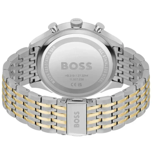 Męski zegarek Hugo Boss Gregor 1514053 ze bicolor kopertą srebrno-złotą Ø45 mm – zdjęcie 3